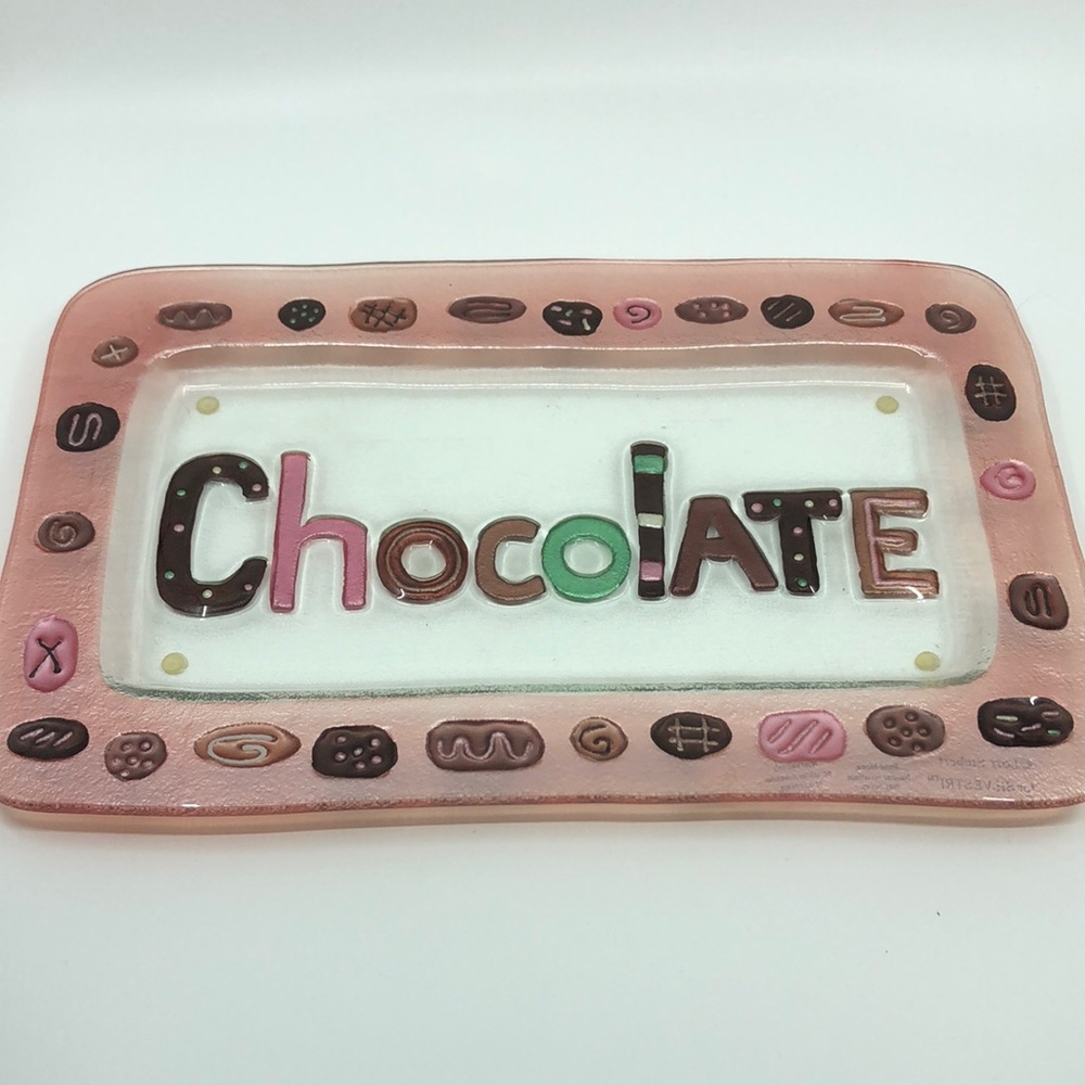 Chocolate Glass Fusion Platter by Lori Siebert